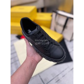 Fendi Fashion Silk Cowhide Casual Sneakers Black For Men And Women 