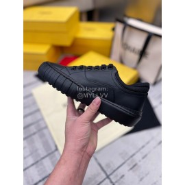 Fendi Fashion Silk Cowhide Casual Sneakers Black For Men And Women 