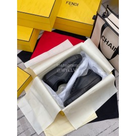 Fendi Fashion Silk Cowhide Casual Sneakers Black For Men And Women 