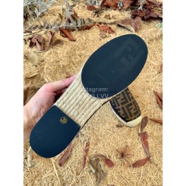 Fendi Fashion Letter Printed Canvas Loafers For Men And Women