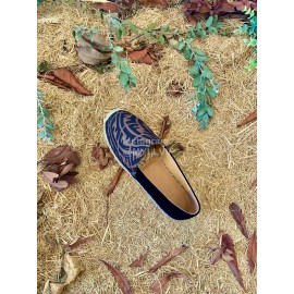 Fendi Fashion Letter Printed Canvas Loafers For Men And Women Coffee