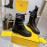 Fendi Fashion Black Leather Knitted Lace Up Martin Boots For Women 
