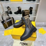 Fendi Fashion Leather Knitted Martin Boots For Women 