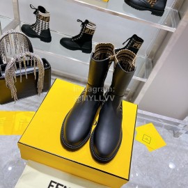 Fendi Fashion Leather Knitted Martin Boots For Women 