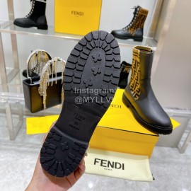 Fendi Fashion Leather Knitted Martin Boots For Women 