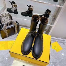 Fendi New Leather Knitted Martin Boots For Women 