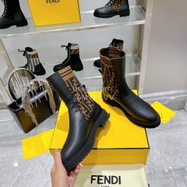 Fendi New Leather Knitted Martin Boots For Women 