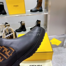 Fendi New Leather Knitted Martin Boots For Women 