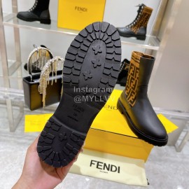 Fendi New Leather Knitted Martin Boots For Women 