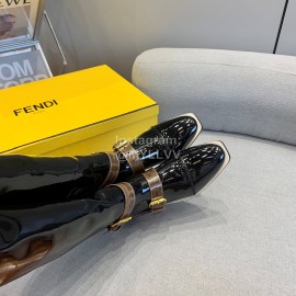 Fendi Fashion Patent Leather Long Boots For Women Black