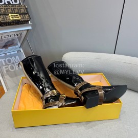 Fendi Fashion Patent Leather Long Boots For Women Black