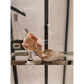 Fendi Diamond Mesh Pointed High Heels For Women 