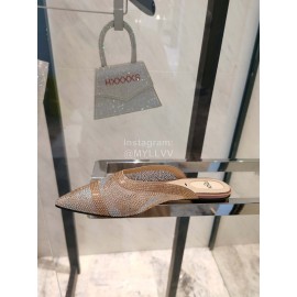 Fendi Diamond Mesh Pointed Flat Heels For Women 