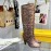 Fendi Python Leather High Heeled Long Boots For Women Brown