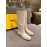 Fendi Autumn Winter Leather Long Boots For Women White