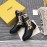 Fendi Autumn And Winter Leather Lace Up Boots For Women