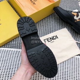 Fendi Autumn And Winter Leather Lace Up Boots For Women