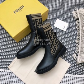 Fendi Autumn And Winter Leather Short Boots For Women 