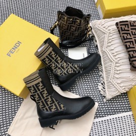 Fendi Autumn And Winter Leather Short Boots For Women 