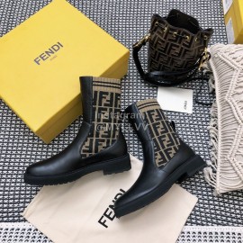 Fendi Autumn And Winter Leather Short Boots For Women 