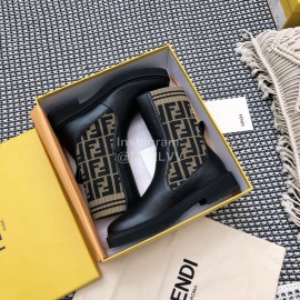Fendi Autumn And Winter Leather Short Boots For Women 
