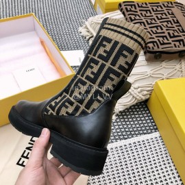 Fendi Autumn And Winter Leather Short Boots For Women 