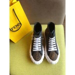 Fendi Thick Soles High Top Casual Shoes For Women 