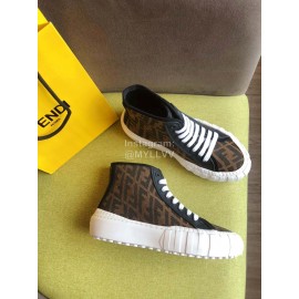 Fendi Thick Soles High Top Casual Shoes For Women 