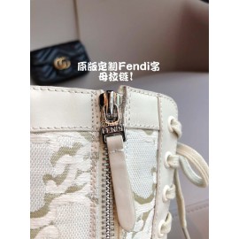 Fendi Fashion Autumn And Winter White Leather Boots For Women 