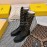Fendi Autumn And Winter New Calfskin Lace Up Boots For Women