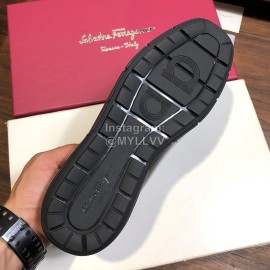 Ferragamo Calf Leather Business Shoes For Men Black