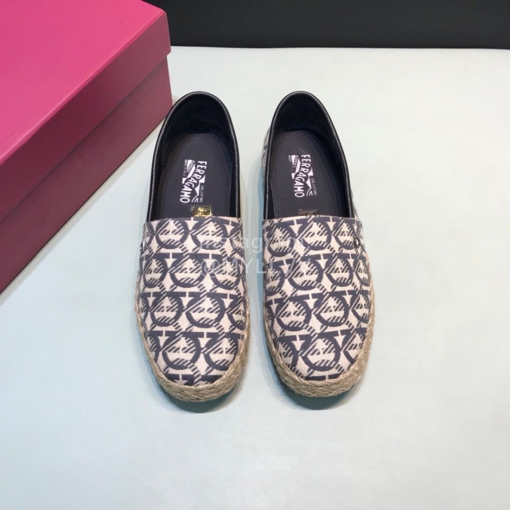 Ferragamo Summer Textile Woven Sole Shoes For Men 