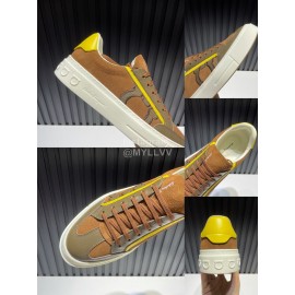 Ferragamo Calf Leather Casual Shoes For Men Brown
