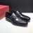 Ferragamo Calf Leather Gancini Buckle Shoes For Men Black
