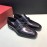 Ferragamo Black Calf Leather Gancini Buckle Shoes For Men 