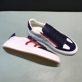 Ferragamo Fashion Calf Leather Casual Shoes For Men Navy