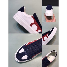 Ferragamo Fashion Calf Leather Casual Shoes For Men Navy