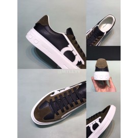 Ferragamo Fashion Calf Leather Casual Shoes For Men Brown