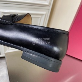 Ferragamo Crocodile Leather Gancini Buckle Shoes For Men Black