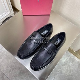 Ferragamo Palmprint Cowhide Gancini Buckle Business Shoes For Men 