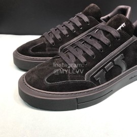 Ferragamo Fashion Cowhide Casual Sneakers For Men Black