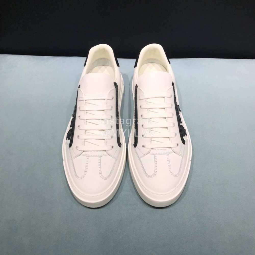 Ferragamo Fashion Calf Leather Casual Sneakers For Men Black