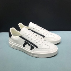 Ferragamo Fashion Calf Leather Casual Sneakers For Men Black