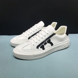 Ferragamo Fashion Calf Leather Casual Sneakers For Men Black