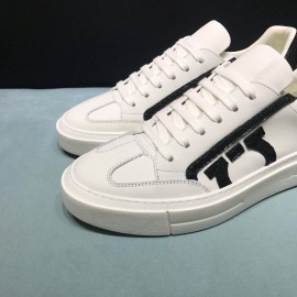 Ferragamo Fashion Calf Leather Casual Sneakers For Men Black