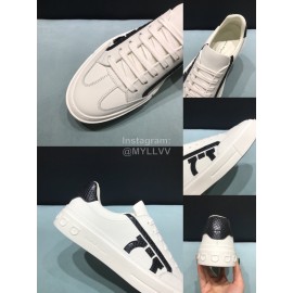 Ferragamo Fashion Calf Leather Casual Sneakers For Men Black