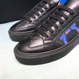 Ferragamo Fashion Black Calf Leather Casual Sneakers For Men 