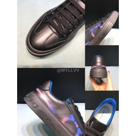 Ferragamo Fashion Black Calf Leather Casual Sneakers For Men 