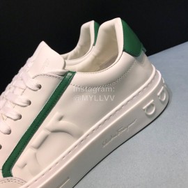Ferragamo Fashion Calf Leather Casual Sneakers For Men Green