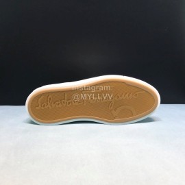 Ferragamo Fashion Calf Leather Casual Sneakers For Men Green